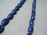 Wonderful Navajo Lapis Sterling Silver Necklace Native American-Nativo Arts
