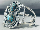 One Of The Best Vintage Native American Navajo Domed Bisbee Turquoise Sterling Silver Bracelet-Nativo Arts