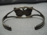 Fabulous Vintage Zuni Native American Navajo Turquoise Sterling Silver Butterfly Inlay Bracelet-Nativo Arts