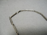 One Of The Best Vintage Native American Zuni Turquoise Kachina Sterling Silver Necklace Old-Nativo Arts