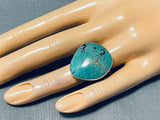 Awesome San Felipe Royston Turquoise Sterling Silver Ring Jake Froncosa Signed-Nativo Arts