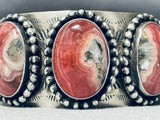 Pink Stone Heavy Native American Sterling Silver Bracelet-Nativo Arts