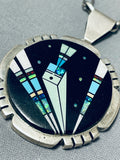 Shooting Native Star Native American Navajo Turquoise Sterling Silver Necklace-Nativo Arts