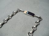 One Of Best Vintage Native American Navajo Hank Whitethorne Turquoise Sterling Silver Necklace-Nativo Arts