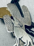 Unique Vintage Native American Navajo Sterling Silver Howling Coyote Bolo-Nativo Arts