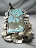 One Of The Biggest Native American Turquoise Bird Fountain Sterling Silver Ring-Nativo Arts
