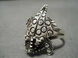 Important Navajo Horned Toad Sterling Silver Native American Ring-Nativo Arts