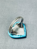 Adorable Vintage Native American Zuni Turquoise Sterling Silver Heart Ring-Nativo Arts