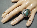 Exceptional Vintage Native American Navajo Royston Turquoise Sterling Silver Ring Old-Nativo Arts