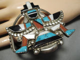 Important Vintage Native American Zuni Gary Vacit Turquoise Sterling Silver Kachina Bracelet-Nativo Arts