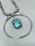 Outstanding Vintage Native American Navajo Sleeping Beauty Turquoise Sterling Silver Necklace-Nativo Arts