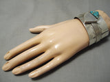Huge Vintage Native American Navajo 3d Turquoise Sterling Silver Bracelet-Nativo Arts