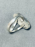 Vibrant Native American Navajo Turquoise Spiny Opal Inlay Sterling Silver Large Ring-Nativo Arts