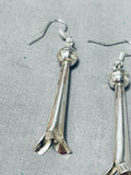 Native American Outstanding Santo Domingo Sterling Silver Blossoms Earrings-Nativo Arts