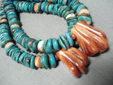 Native American Important Santo Domingo Turquoise Sterling Silver Shell Necklace-Nativo Arts