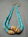 Rare Earlier Vintage Native American Navajo Blue Gem Turquoise Jacla Pendant Old-Nativo Arts
