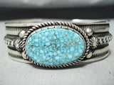 Native American Important Famous Al Jake High Grade Turquoise Sterling Silver Bracelet-Nativo Arts