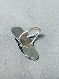 Stunning Native American Navajo Tiger Eye Sterling Silver Huge Ring-Nativo Arts