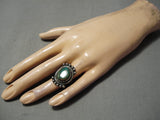 Important Vintage Native American Navajo Damale Turquoise Sterling Silver Ring-Nativo Arts