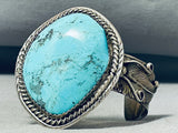 Gigantic Vintage Native American Navajo Blue Diamond Turquoise Sterling Silver Bracelet-Nativo Arts