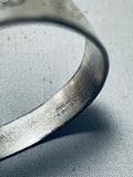 Symbolic Vintage Native American Navajo Yei Sterling Silver Bracelet Cuff-Nativo Arts