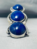 One Of The Tallest Ever Native American Navajo Lapis Sterling Silver Ring-Nativo Arts
