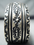 Important Darryl Becenti (d.) Vintage Native American Navajo Sterling Silver Detailed Bracelet-Nativo Arts