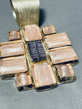 Huge Southwest Pink Sterling Silver Pendant-Nativo Arts