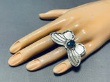 Red Mountain Turquoise Very Rare Vintage Native American Navajo Sterling Silver Butterfly Ring-Nativo Arts
