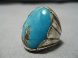 Tremendous Vintage Native American Navajo Royston Turquoise Sterling Silver Ring-Nativo Arts