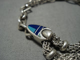 Important Vintage Native American Navajo Ray Tracy Charm Sterling Silver Turquoise Bracelet-Nativo Arts