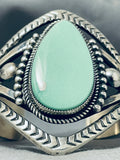 Wil Begay Vintage Native American Navajo Green Turquoise Sterling Silver Bracelet-Nativo Arts