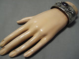 Thick And Heavy!! Vintage Native American Navajo Domed Sugulite Sterling Silver Bracelet Old-Nativo Arts
