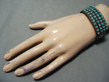 World Of Intricacy Vintage Native American Zuni Carved Turquoise Sterling Silver Bracelet-Nativo Arts