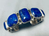 Midnight Sky Lapis Vintage Native American Navajo Sterling Silver Bracelet-Nativo Arts