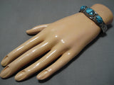 Important Vintage Native American Navajo Lone Mountain Turquoise Sterling Silver Bracelet Old-Nativo Arts