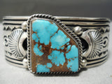 Important Vintage Native American Navajo Albert Jake Bisbee Turquoise Sterling Silver Bracelet-Nativo Arts