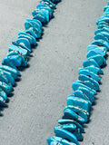 Magnificent Vintage Native American Navajo Kingman Turquoise Sterling Silver Necklace-Nativo Arts