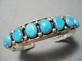 Stunning Vintage Native American Navajo Turquoise Sterling Silver Bracelet Old-Nativo Arts