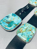 Rich Jim Turquoise Native American Navajo Sterling Silver Turquoise Chunk Concho Belt-Nativo Arts