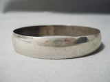 Wonderful Vintage Native American Navajo Hand Tooled Sterling Silver Bangle Bracelet-Nativo Arts