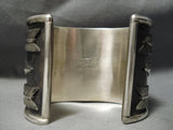 Heavy Huge Buffalo Native American Sterling Silver Bracelet Cuff-Nativo Arts