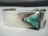 Unique Contemporist Vintage Native American Navajo Turquoise Sterling Silver Bracelet-Nativo Arts