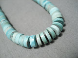 Native American Opulent Vintage Navajo Graduating Turquoise Sterling Silver Necklace Old-Nativo Arts