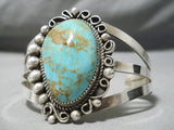 Stunning Vintage Native American Navajo Royston Turquoise Sterling Silver Bracelet Old-Nativo Arts