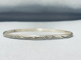 Fabulous Vintage Native American Navajo Sterling Silver Large Bangle Bracelet-Nativo Arts
