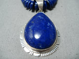 Extraordinary Navajo Lapis Sterling Silver Necklace Native American-Nativo Arts