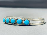 Elegant Vintage Native American Navajo Sleeping Beauty Turquoise Sterling Silver Bracelet-Nativo Arts
