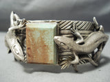 Lizard Navajo Native American Jewelry Royston Turquoise Sterling Silver Bracelet-Nativo Arts