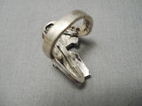 Important Inlay Master Vintage Native American Navajo Turquoise Sterling Silver Ring Old-Nativo Arts
